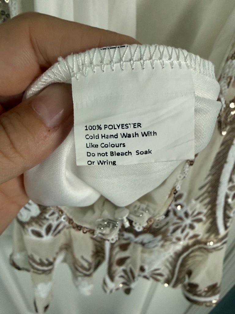Nwt All That Glitters Sequin Mini Dress White Gold Xl Ran Small (Fits Like Am/L) — image 7 of 8